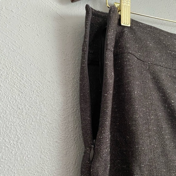 Sandro Skirt Size 12 Brown Knee Length Trumpet Style Tweed A-Line Business Work - Picture 3 of 6